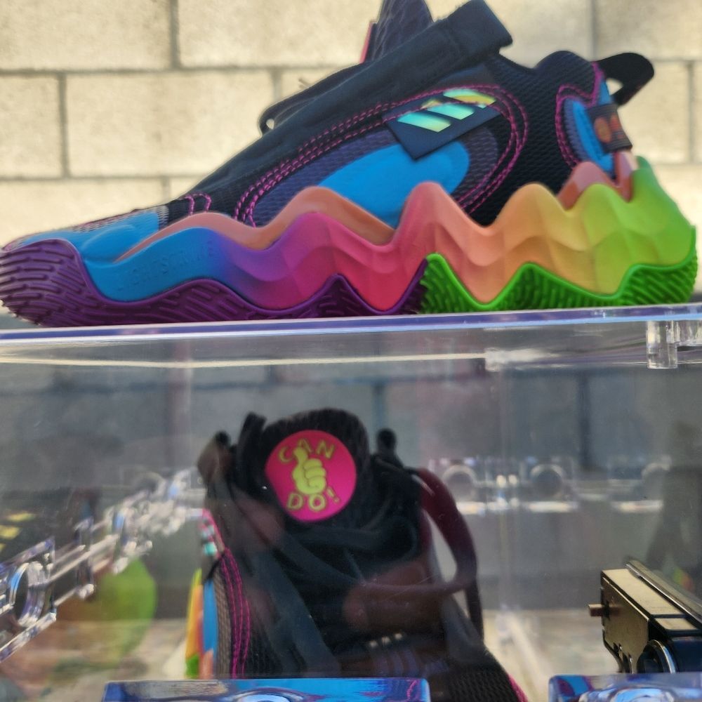 ADIDAS EXHIBIT B MID - WOMENS SZ 7.5  CANDACE PARKER - GZ9565 - BLACK MULTICOLOR